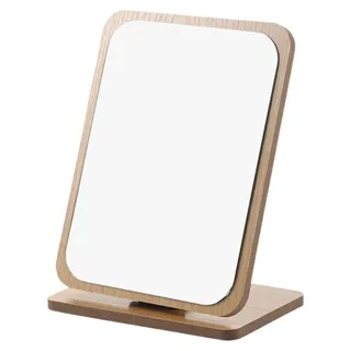 ECARLA - Rechteckiger Kosmetikspiegel aus Holz - Beige