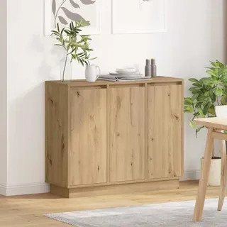 vidaXL LED-Sideboard Artisan-Eiche 90 x 32 x 75 cm Holzwerkstoff - Braun