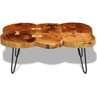 vidaXL Couchtisch 35 cm 6 Baumscheiben Massivholz Akazie - Braun