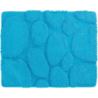 Grund Badematte , Hellblau , Kunststoff , Steine , rechteckig , 40x50 cm , Oeko-Tex® Standard 100 , für Fußbodenheizung geeignet, rutschfest, rutschhemmend, schadstoffgeprüft , Heimtextilien, Badtextilien, Badematten
