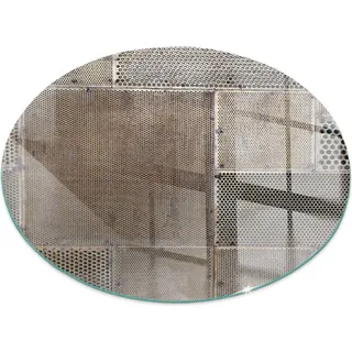 Perforiertes Blechmuster – Glasbodenplatte für – Kaminofen – Kaminplatte Glas – Schutzglas – Funkenschutzplatte –Glasbodenplatte Feuerfeste – Hitzeschutzplatte – Bodenschutz aus Glas – fi 60cm