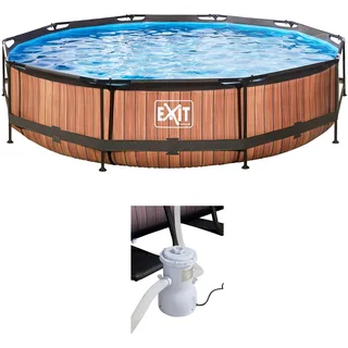 EXIT TOYS Wood Pool 360 x 76 cm inkl. Filterpumpe