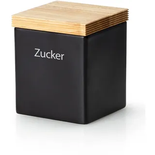 Continenta Vorratsdose Keramik schwarz 10 x 10 x 12,5 cm 0,8 l