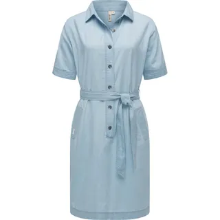 Jeanskleid RAGWEAR "Jeanskleid Rozyna Denim", Damen, Gr. L, N-Gr, blau (light blau denim), Obermaterial: 60% Baumwolle CO. 40% Viskose CV., Kleider Jeanskleid