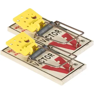 PROTECT HOME Mausefalle Classic, Holz, Klassische Schlagfalle mit hoher Schlagkraft, 2 Stück