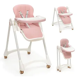 Interbaby Hochstuhl Baby Mitwachsend Klappbar 6-36 Monate (Practic Rosa)