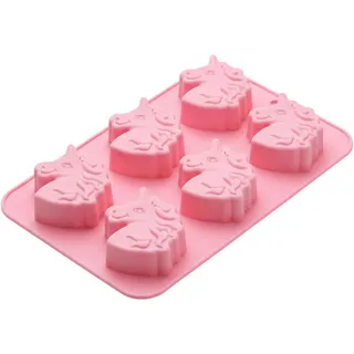 MIJOMA Muffinform für Kinder – Silikon Backform mit Tiermotiv – BPA-frei & lebensmittelecht – 6 Mulden – wiederverwendbar – ideal für Mini Muffins, Kuchen & Desserts (Einhorn rosa)