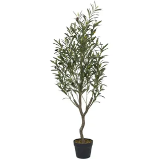 HOME DECO FACTORY, HD0454, Artificial Olivier Plant 120 cm - Realistic Interior Decoration, Maintenance-Free, ideal for Living Rooms and Offices, modern or Rustic Style - Green