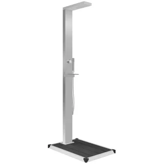 vidaXL Gartendusche mit Bodenelement WPC Edelstahl - Grau