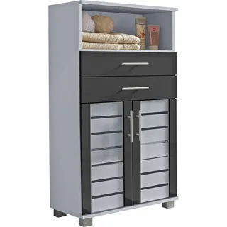 Schildmeyer Niko Midischrank 113294, silber glanz-anthrazit glanz, 59,8/32,6/110,5 cm,