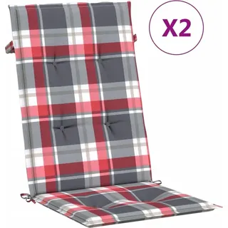 vidaXL Gartenstuhlauflagen für Hochlehner 2 Stk. 120x50x3 cm Stoff - Rot