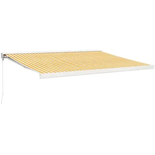 vidaXL Markise Einziehbar Gelb und Weiß 4x3 m Stoff und Aluminium - Gelb, Weiß