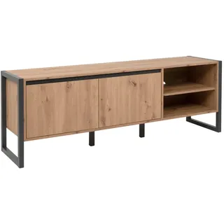 Mid.you Tv-Element , Anthrazit, Eichefarben , Holzwerkstoff , 3 Fächer , 160x55x40 cm , Babymöbel & Kindermöbel, Kinderzimmer & Jugendzimmer, Phonomöbel