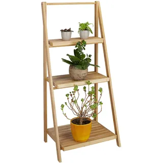 Relaxdays Blumentreppe 99 x 45 x 32 cm Natur