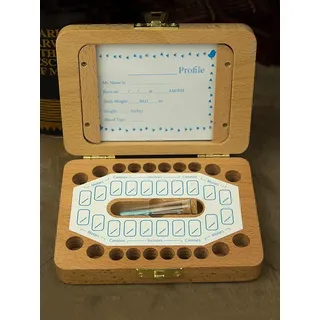 Baby Zahnbox Holz Zahnhause Kinder Zähne Drop Hoto Rahmen Haarspeicher Behälter Halter Saver Memorial mit verschiedenen Zubehör