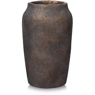 Briful Große rustikale Keramikvase, Shabby-Vintage, strukturierte Vase, 10 cm breite Öffnung, Pampasvase für künstliche Blumen, Zweige, Bauernhaus, Heimdekoration, Hochzeitsregal, Tischdekoration,