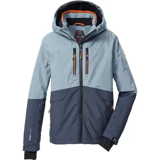 KILLTEC Jungen Skijacke/Funktionsjacke mit Kapuze und Schneefang KSW 201 BYS SKI JCKT, rauchblau/nachtblau/rost, 164, 43468-000