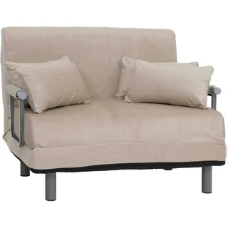 Mendler Schlafsessel HWC-K29, Klappsessel Schlafsofa Gästebett, Liegefläche 190x100cm, Stoff Chenille (370g/m2) ~ creme