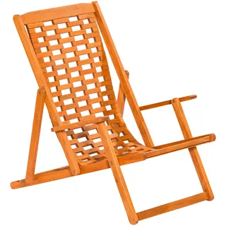 Gartenliege MERXX "Aurora", braun (weiß, grau), Obermaterial: 100% Polyester. Füllung: 100% Polyurethan, Gartenliegen, Gartenliege, Eukalyptus, braun, inkl. Auflage