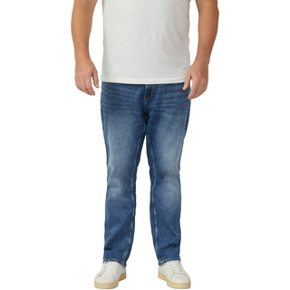 5-Pocket-Jeans "Mauro GG", Herren, Gr. 44, Länge 34, blau (mid blau), Denim/Jeans, Obermaterial: 86% Baumwolle, 13% Polyester, 1% Elasthan, S.OLIVER MEN BIG SIZES, unifarben, normal lang, Jeans 5-Pocket-Jeans, mit Stretch - Große Größen