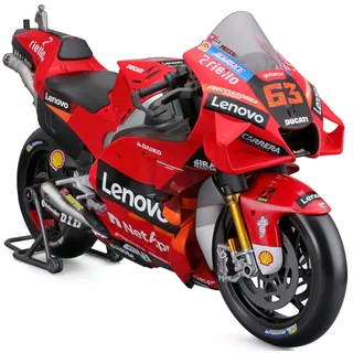 MAISTO Moto GP Ducati Lenovo ́22, #63 Francesco Bagnaia - Nachbildung des Fahrzeugs im Maßstab 1:6 - Spielzeug für Kinder ab 8 Jahren, Rot/Red