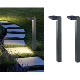 LED Solar Wegeleuchten Set Außenleuchten Pollerleuchte Solarlampe für den Garten