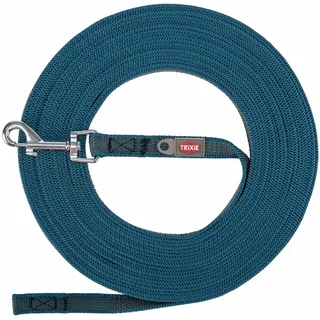Trixie Schleppleine, 15 m/15 mm, S-M, Sangria - gummierte Hundeleine für kleine Hunde, Robustes Gurtband & Bolzenhaken – 197896
