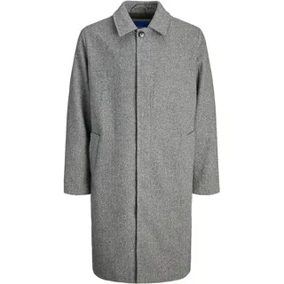 Langmantel JACK & JONES "JORNORREBRO WOOL BLEND MAC COAT", Damen, Gr. S, braun (chocolate braun checks:checks), Web, Obermaterial: 65% Polyester, 30% Wolle, 5% sonstige Fasern, kariert, regular fit normal, Mäntel Langmantel