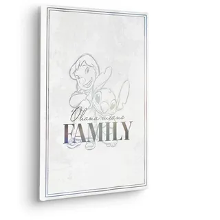 KOMAR Keilrahmenbild Lilo & Stitch Family Goals 30 x 40 cm - Kinderzimmer, Leinwandbild, Wandbild