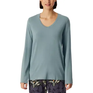 Schiesser Damen Schlafshirt Langarm Modal-Mix + Relax Pyjamaoberteil, Mineral_182101, 38