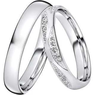 Trauring DOOSTI "Schmuck Geschenk Silber 925 Trauring Ehering Partnerring LIEBE" Gr. 62, silber (silberfarben), Fingerringe, Damen, 62, ohne Zirkonia, Silber 925 (Sterlingsilber), 3,5mm, Trauring, wahlweise mit oder ohne Zirkonia
