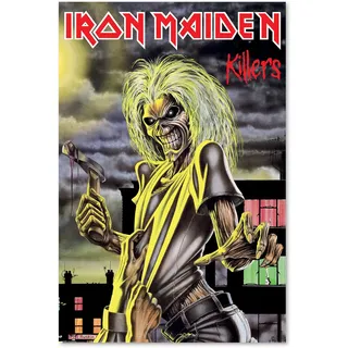 Iron Maiden Killers Maxi-Poster, 90 x 60 cm, offizielles Lizenzprodukt, Wandkunst, großer Schwermetall-Albumdruck für Schlafzimmer, Studio-Dekor
