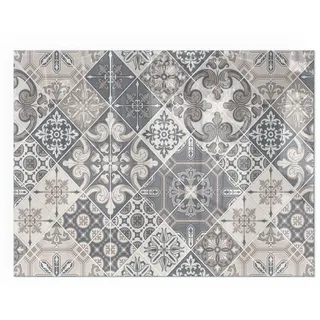 Tulup Kaminbodenplatte Glas 80 x 60 x 0,4 cm Grau