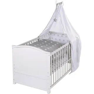 roba 'Little Stars', Babybett Baumwolle, Polyester, Holz weiß,
