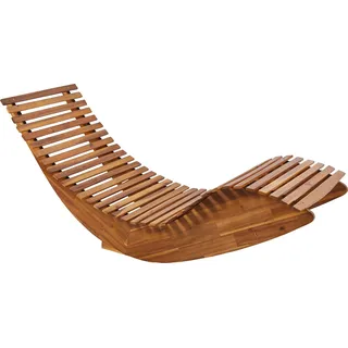 BELIANI Gartenliege Akazienholz geschwungene Form Terrasse - Braun