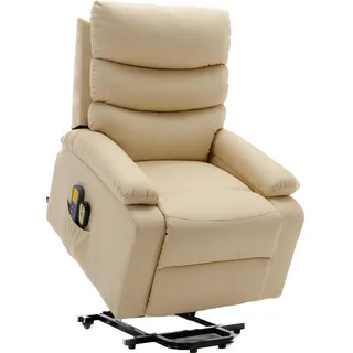 ASTAN HOGAR Ceci AH-AR10530CR, Relaxsessel mit Selbsthilfefunktion (Levanta Personen), elektrisches Liegen, Massage und Thermotherapie, Modell Ceci AH-AR10530CR, Creme,