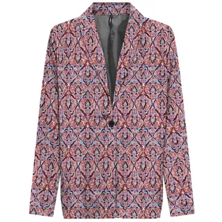 ONLY Damen Onlnova Life Elite L/S Pimo Blazer, Red Orange/AOP:591 Soul, 44