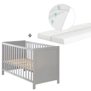 Roba Baby- & Beistellbett mit Matratze 'safe asleep®' ; Taupe , Holzwerkstoff , Rechteckig , 60x120 cm , Babymöbel & Kindermöbel, Babyzimmer, Babybetten, Gitterbetten