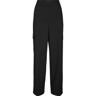 VERO MODA Damen VMZELDA HR Straight Cargo Pant NOOS Cargohose, Black, 34/34