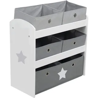 roba Spielregal Stars 5 Boxen Holz weiß
