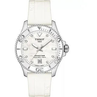 Tissot Seastar 1000 36 mm Quarz-Uhr mit Perlmuttzifferblatt und Diamanten