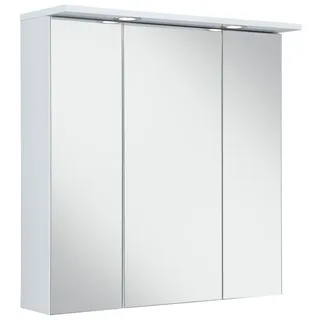 Schildmeyer Spiegelschrank »SPS 700.1 Spot«, Breite 70 cm, 3-türig, 2 LED-Einbaustrahler, Schalter-/Steckdosenbox, weiß