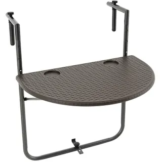 VCM Balkontisch Balkonhängetisch 63 x 40 x 0 cm Braun