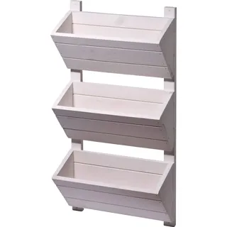 Dobar Blumentreppe mit 3 Pflanzkästen 38 x 17,5 x 79 cm Weiß