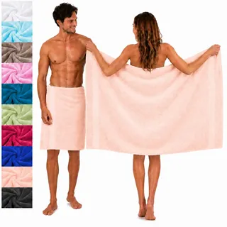 Betz 2 Stück Saunatücher Saunatuch Saunahandtuch Set Palermo 100% Baumwolle Frottier XXL Badetuch Strandtuch Größe 80 x 200 cm Farbe apricot