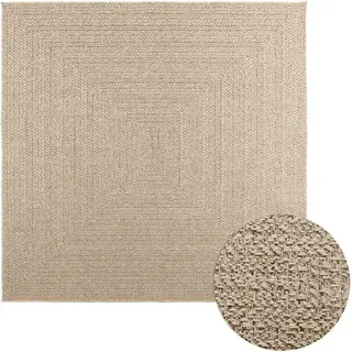 Teppich ZIZUR Beige 200x200 cm Jute-Optik Indoor und Outdoor - Beige