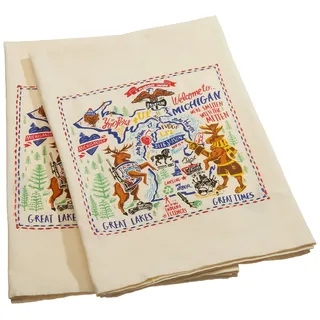 Primitives by Kathy Geschirrtuch, Bestickt, Motiv: LOL Made You Smile, Michigan