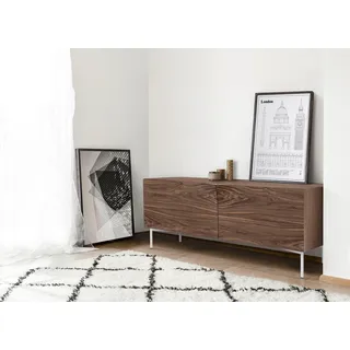 Woodman Sideboard Kommode mit Holzfurnier aus Nussbaum, Breite 120 cm, FSC®, braun
