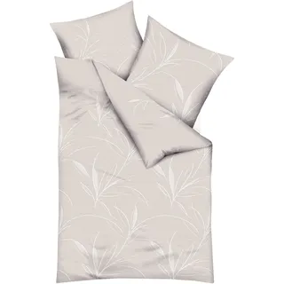 Bettwäsche KAEPPEL "Organic", beige (natur), B/L: 135cm x 200cm, 1 Stk., 1 Stk., Mako-Satin, B/L: 80cm x 80cm, 2 Stk., Mako-Satin, Obermaterial: 100% Baumwolle, Bettwäsche, Bettwäsche