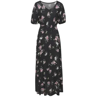 VIVANCE Maxikleid Blumendruck Schwarz/Rosa 36